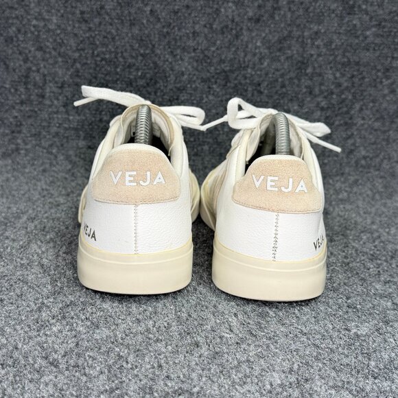 VEJA Campo Sneakers Women's Size 10 White Leather Tan Suede Low Lace Retro Shoes - Picture 5 of 11